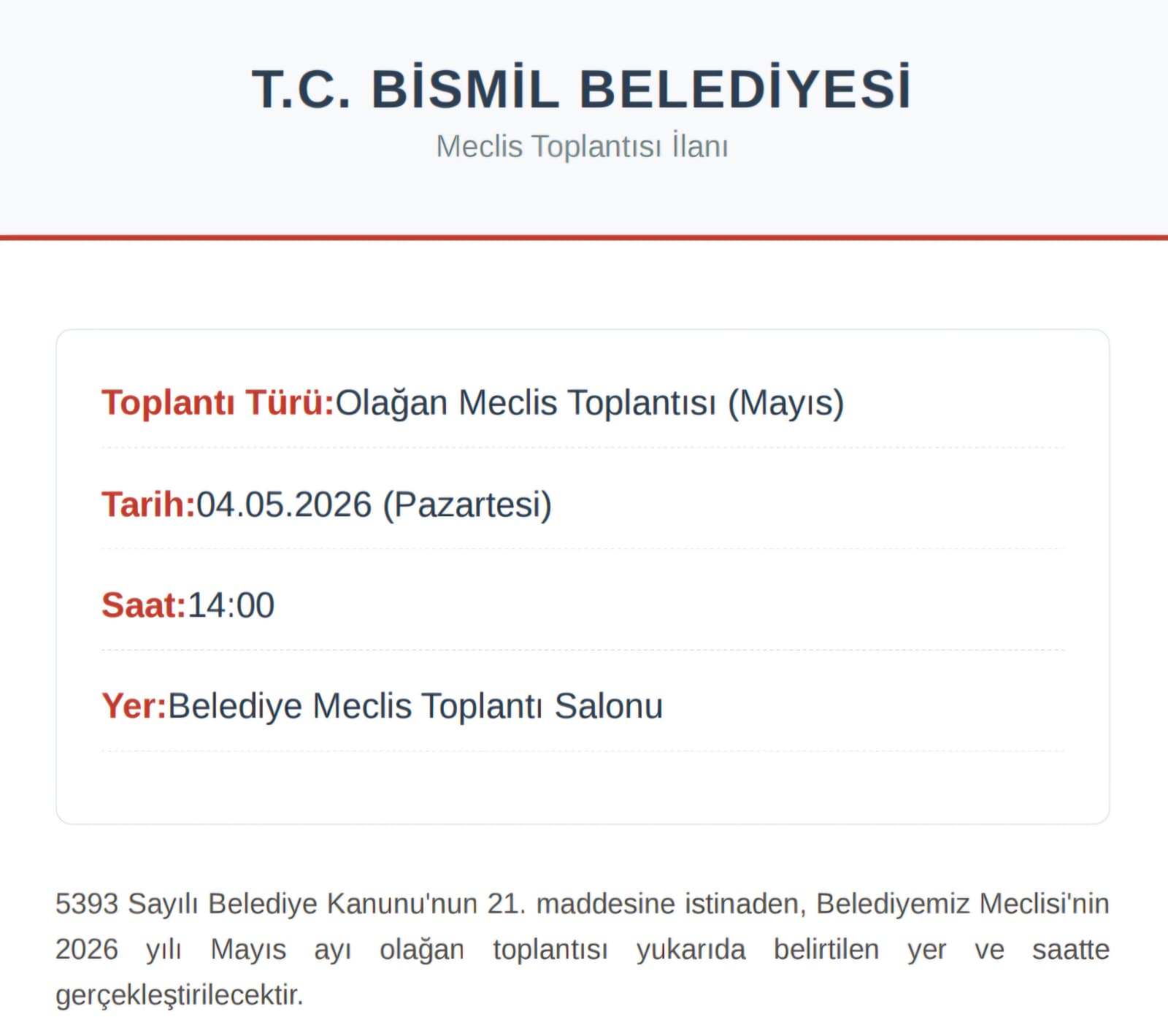 MAYIS OLAĞAN TOPLANTISI